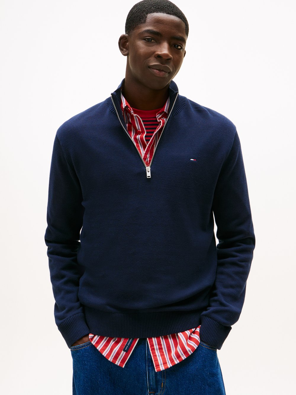 Tommy Jeans Męski sweter z dzianiny Mężczyźni Bawełna niebieski, XXL