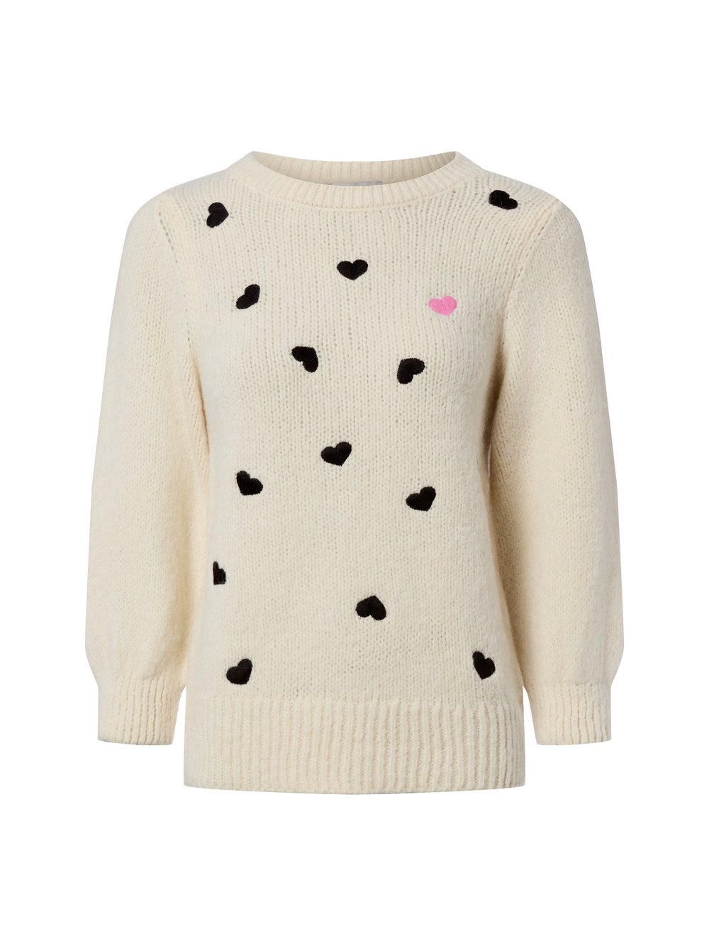 More & More Sweter damski z dzianiny Kobiety Sztuczne włókno beżowy|czarny, 44