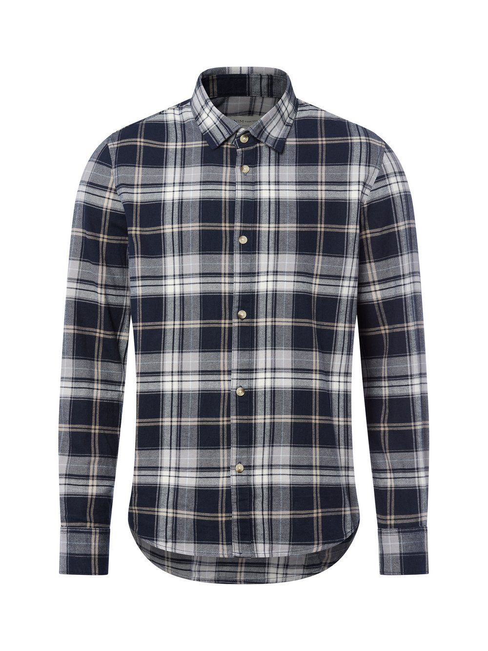 Tom Tailor Denim Męska koszula casual Mężczyźni Comfort Fit Bawełna niebieski w kratkę, M