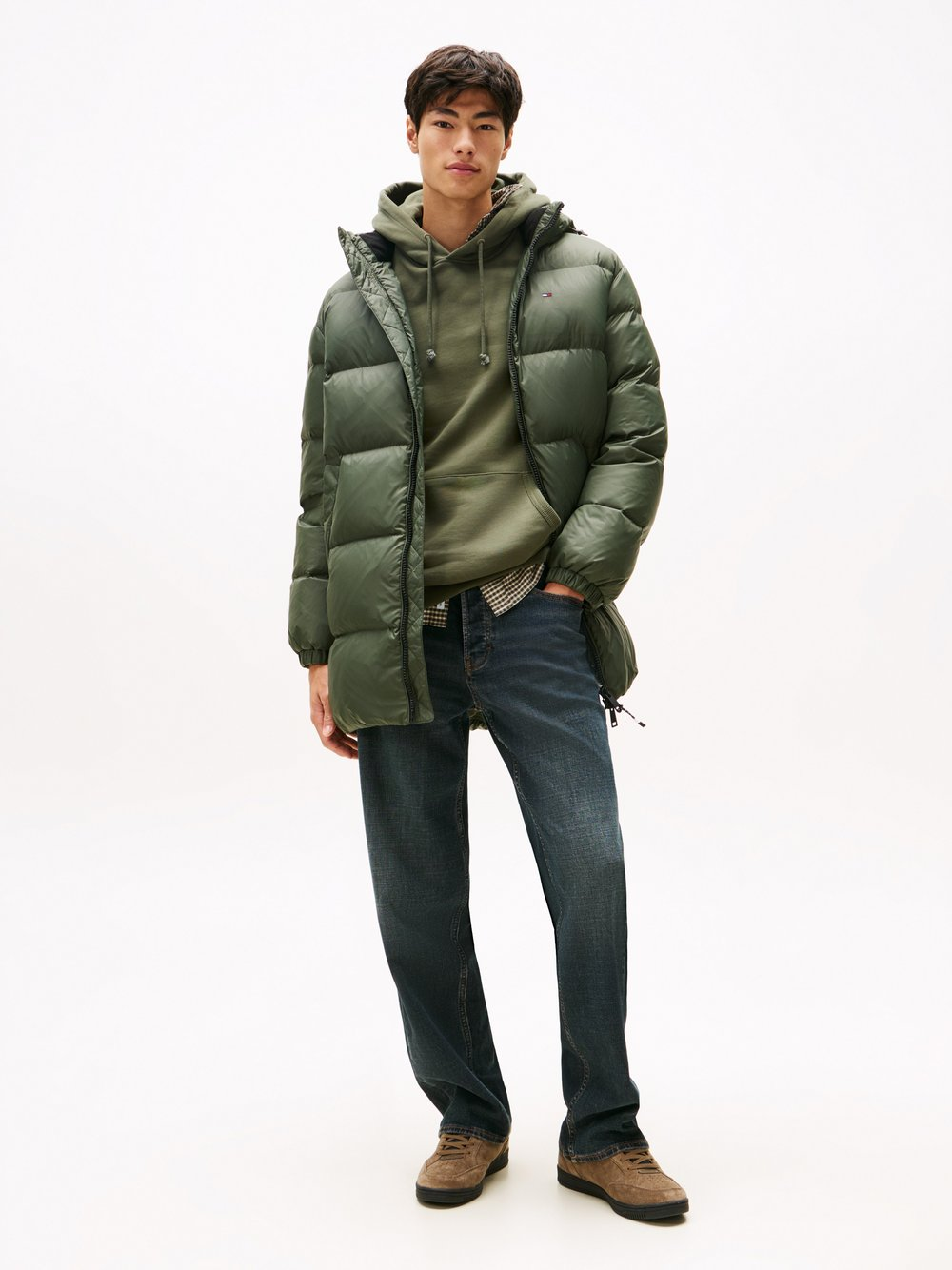 Tommy Jeans Męska kurtka puchowa Mężczyźni zielony, XL