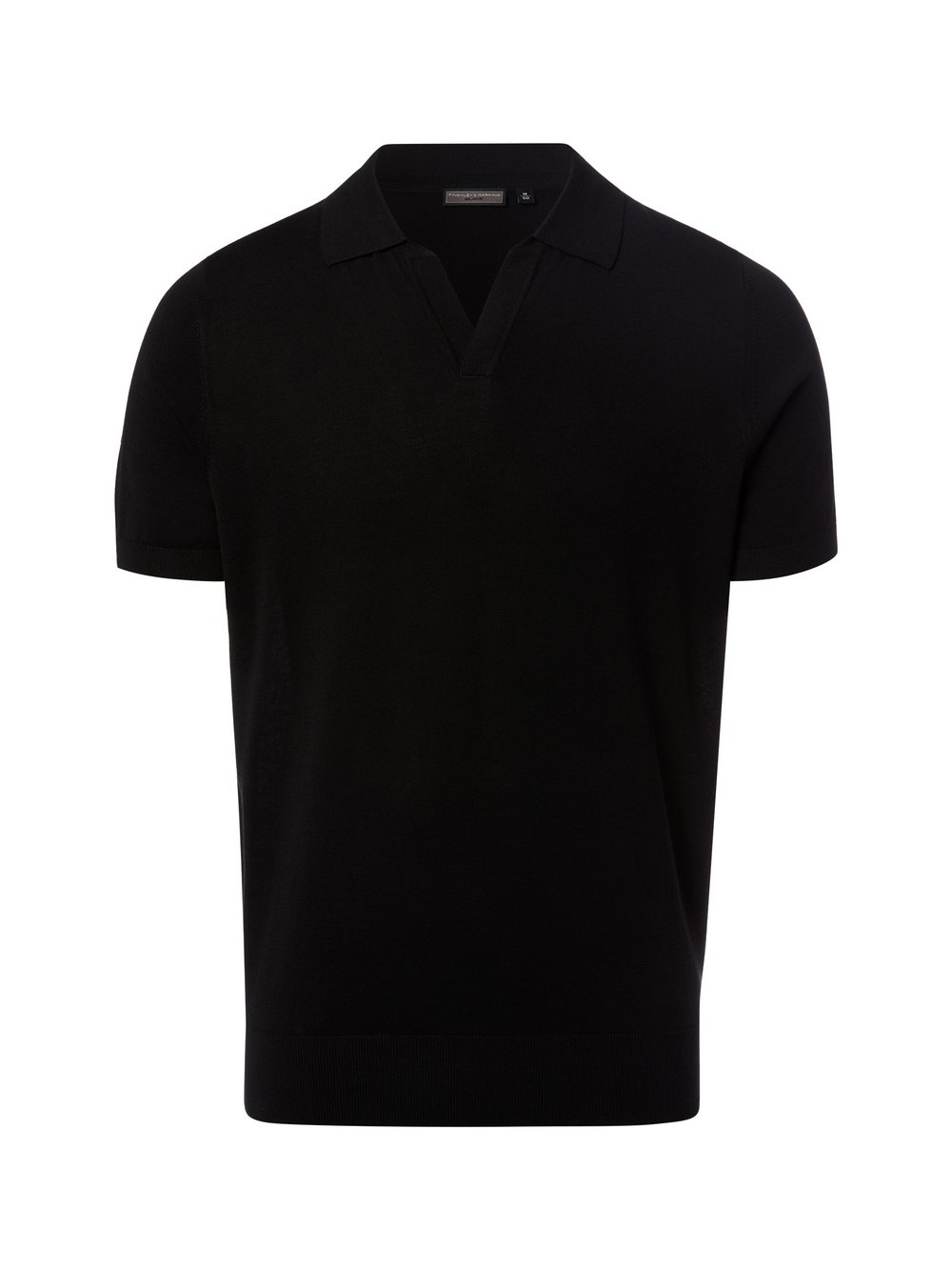 Finshley & Harding Męska koszulka polo z dzianiny Mężczyźni Bawełna czarny, XL