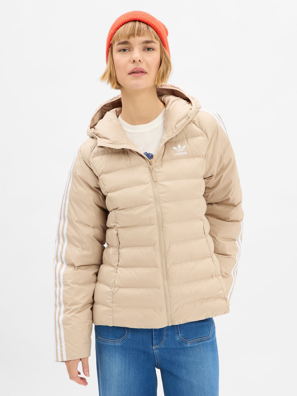 adidas Originals Damska kurtka pikowana - Slim Kobiety beżowy, XS