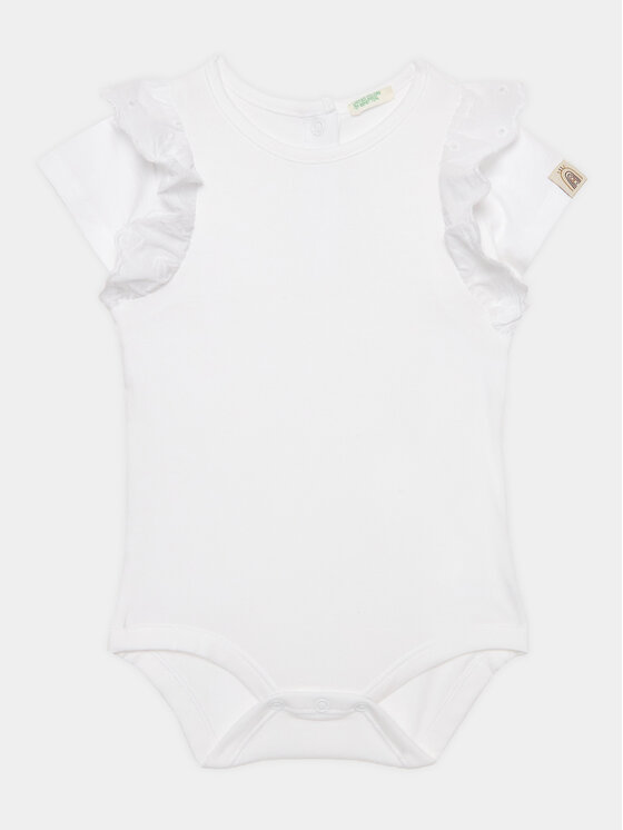 United Colors Of Benetton Body dziecięce 3P4ZAB00D Biały Regular Fit