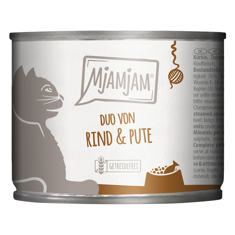 MjAMjAM Duo, 6 x 200 g - Pyszna wołowina i indyk z dynią na parze