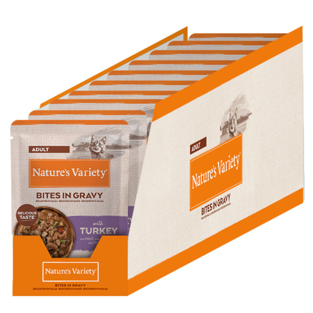 Nature's Variety Bites Adult w sosie, 22 x 85 g - Indyk
