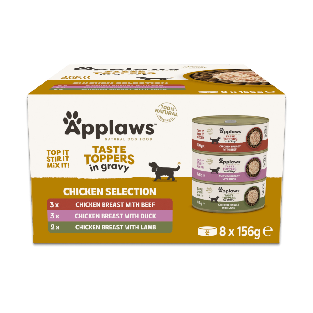 Applaws Taste Toppers zestaw próbny 8 x 156 g - Pakiet mieszany w sosie