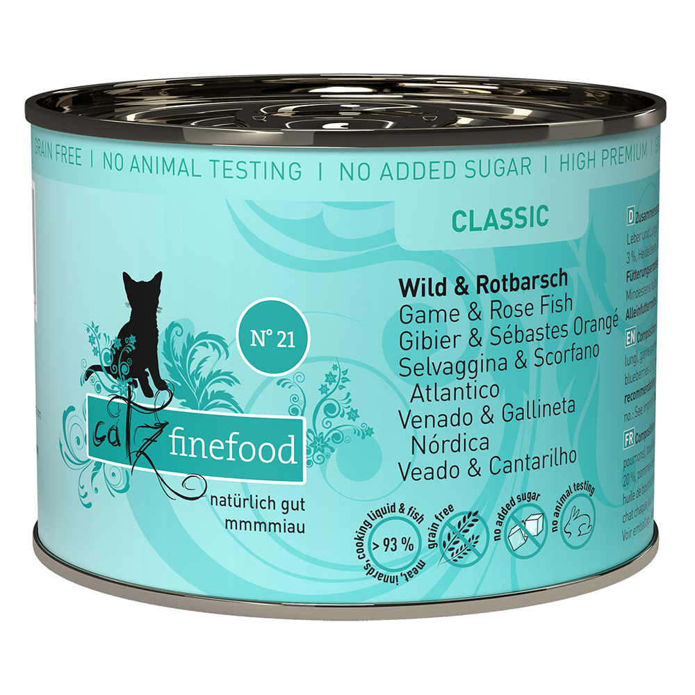 Korzystny pakiet catz finefood, 12 x 200 g - Dziczyzna z okoniem czerwonym