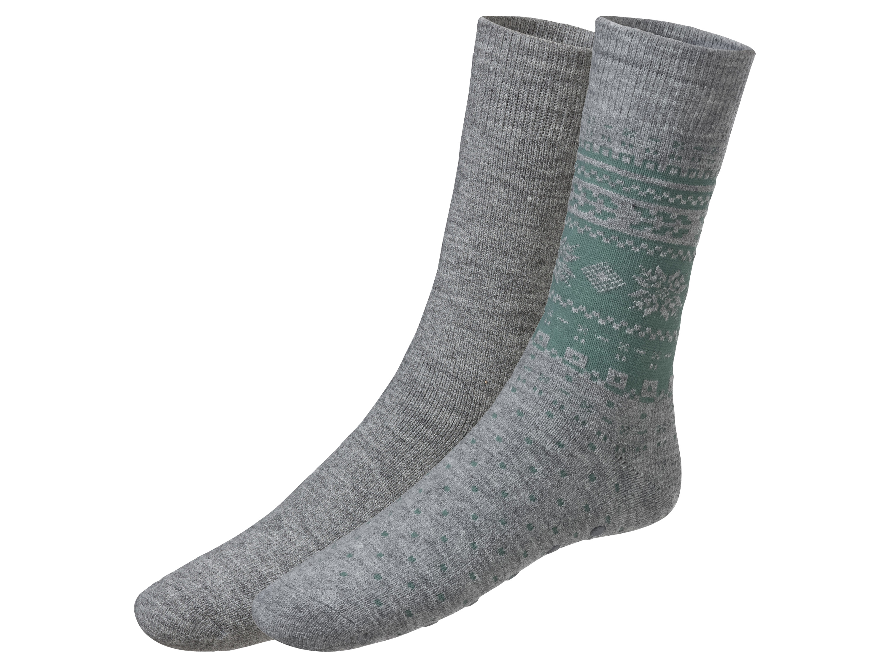 LIVERGY® Skarpety termiczne męskie, 2 pary (43-46, Szary/ zielony) miniaturka