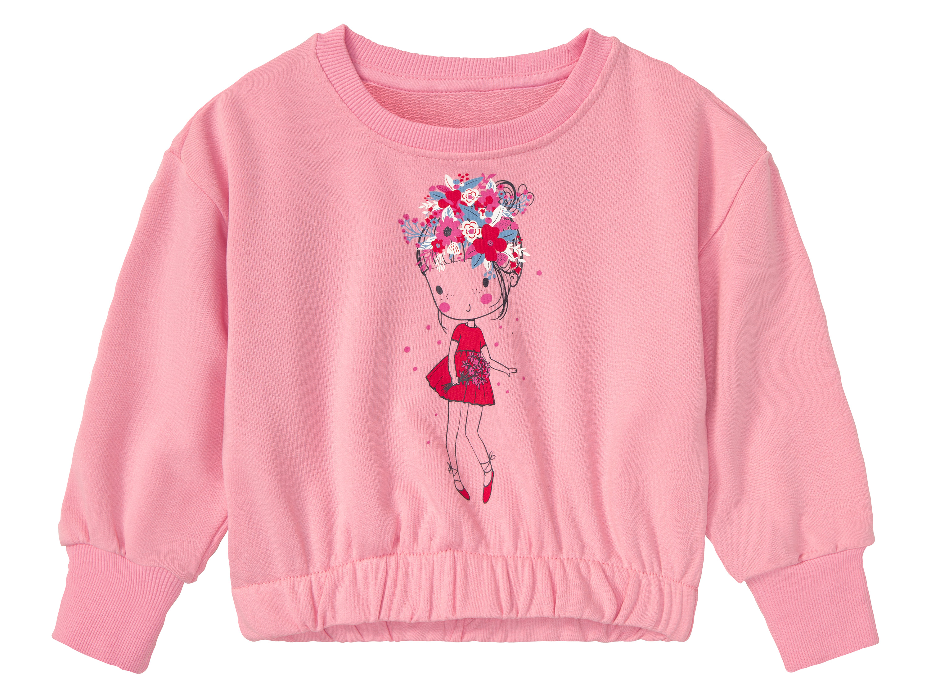 lupilu® Bluza dresowa dziewczęca z bawełną (122/128, Różowy) miniaturka