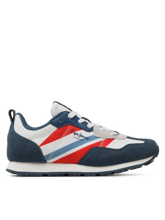 Pepe Jeans Sneakersy Foster Boy Print PBS30554 Niebieski