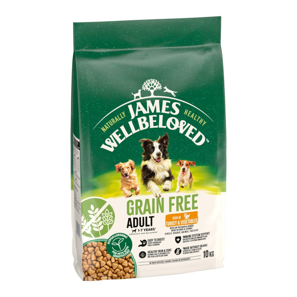 James Wellbeloved Grain Free Adult Dog Hypoallergenic, indyk i warzywa - 10 kg