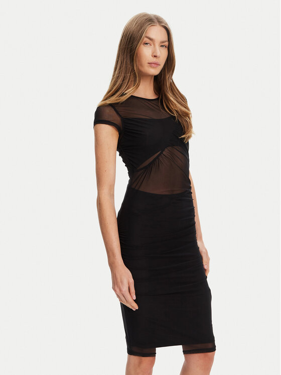 Guess Sukienka koktajlowa W5YK66 KBAH2 Czarny Regular Fit