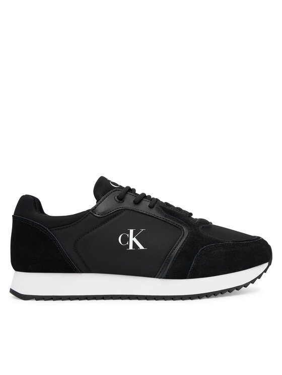 Calvin Klein Jeans Sneakersy Runner Laceup Sock Mg Nylon Mix YW0YW01644 Czarny
