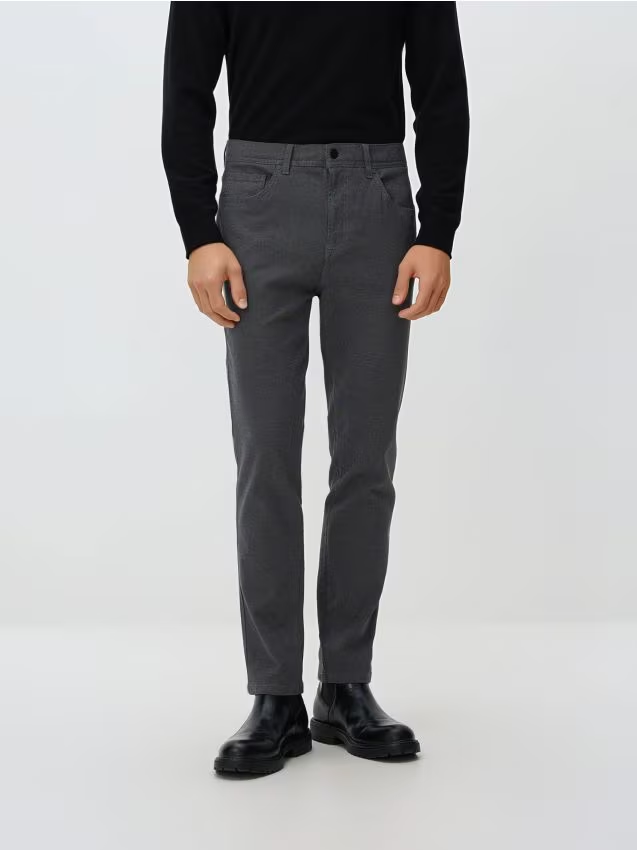 Reserved - Bawełniane spodnie slim fit - czarny