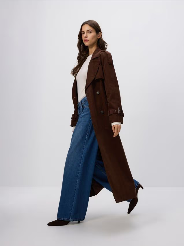 Reserved - Jeansy wide leg - niebieski
