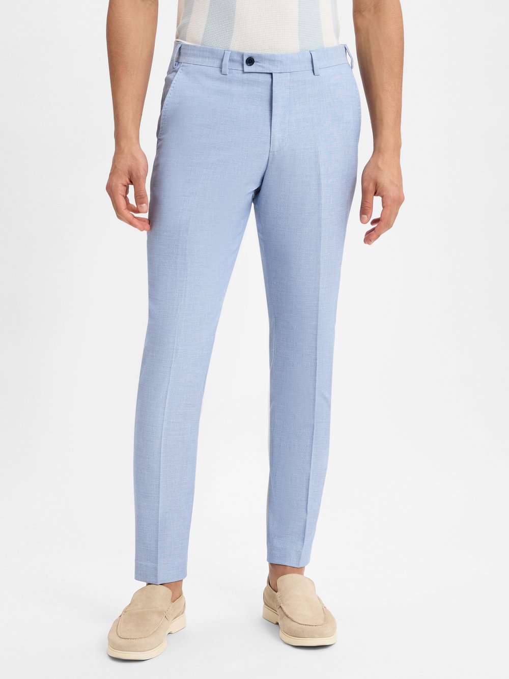 Finshley & Harding London Męskie spodnie garniturowe - Hoxdon Mężczyźni Slim Fit niebieski, 48