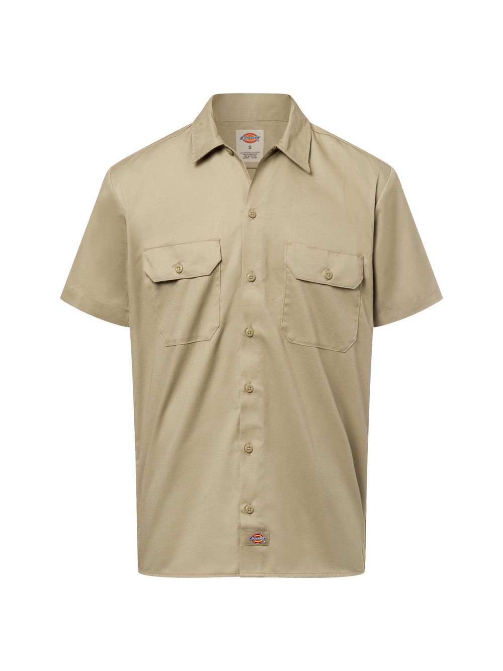 Dickies Męska koszula rekreacyjna z krótkim rękawem - Koszula robocza Mężczyźni Regular Fit zielony|beżowy, S