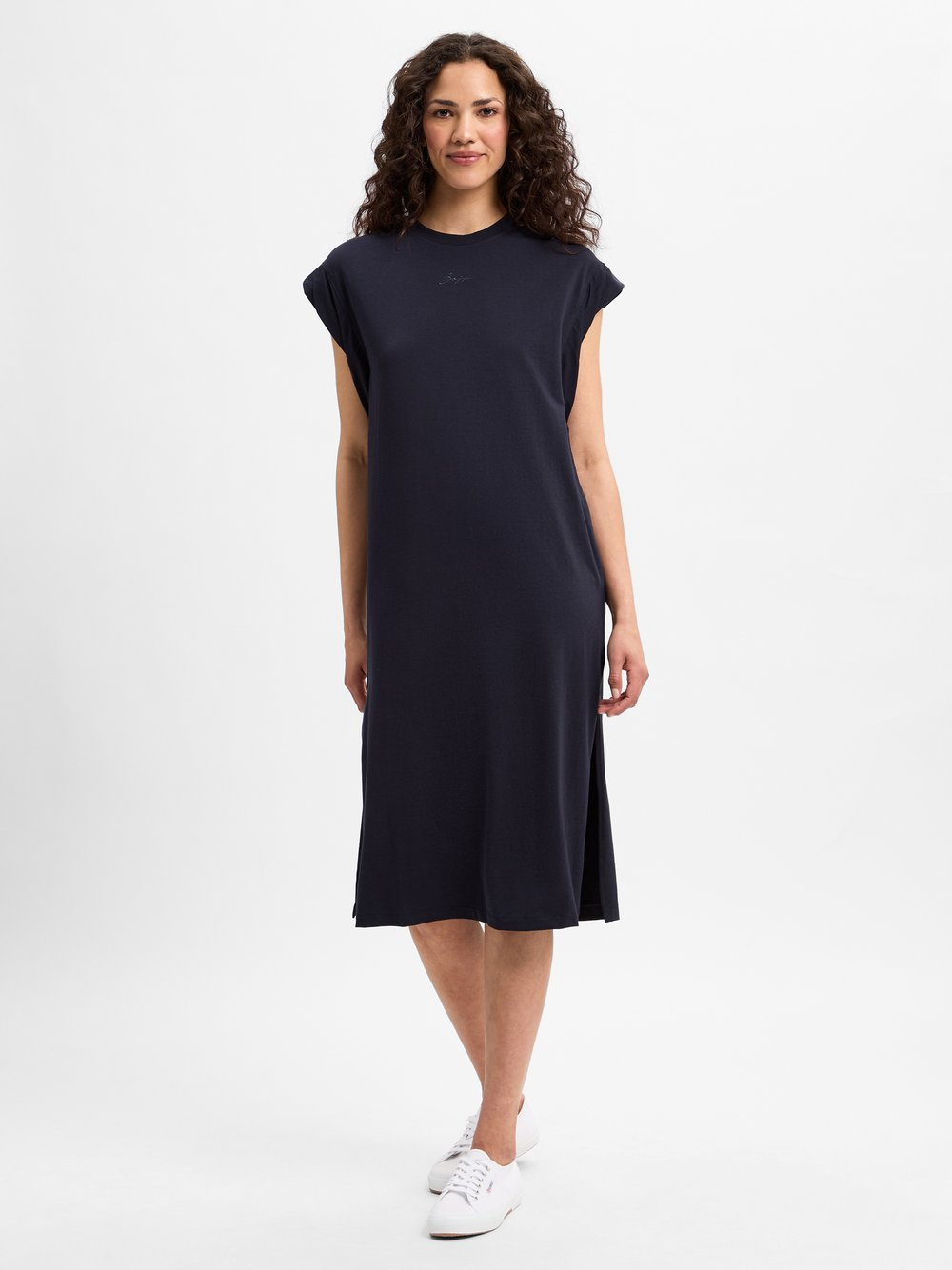 BOSS Orange Damska sukienka z dżerseju - Edress Kobiety Bawełna niebieski, XS