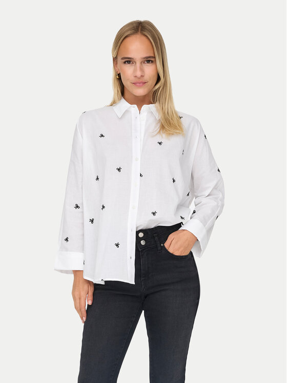 ONLY Koszula 15283743 Biały Box Fit