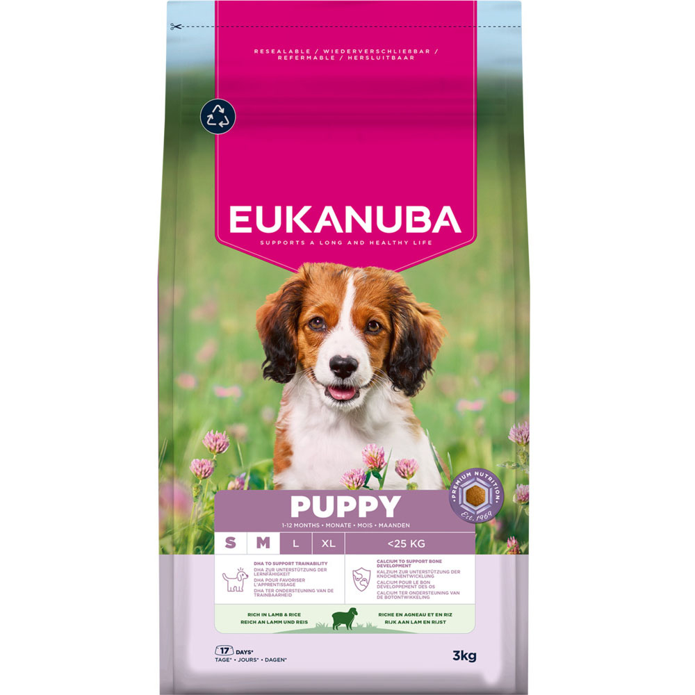 Eukanuba Premium Nutrition Puppy Small & Medium Breed, jagnięcina i ryż - 3 kg