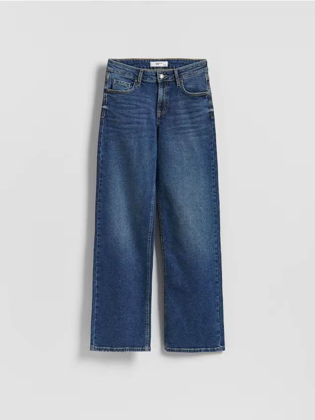 Reserved - Jeansy straight - granatowy