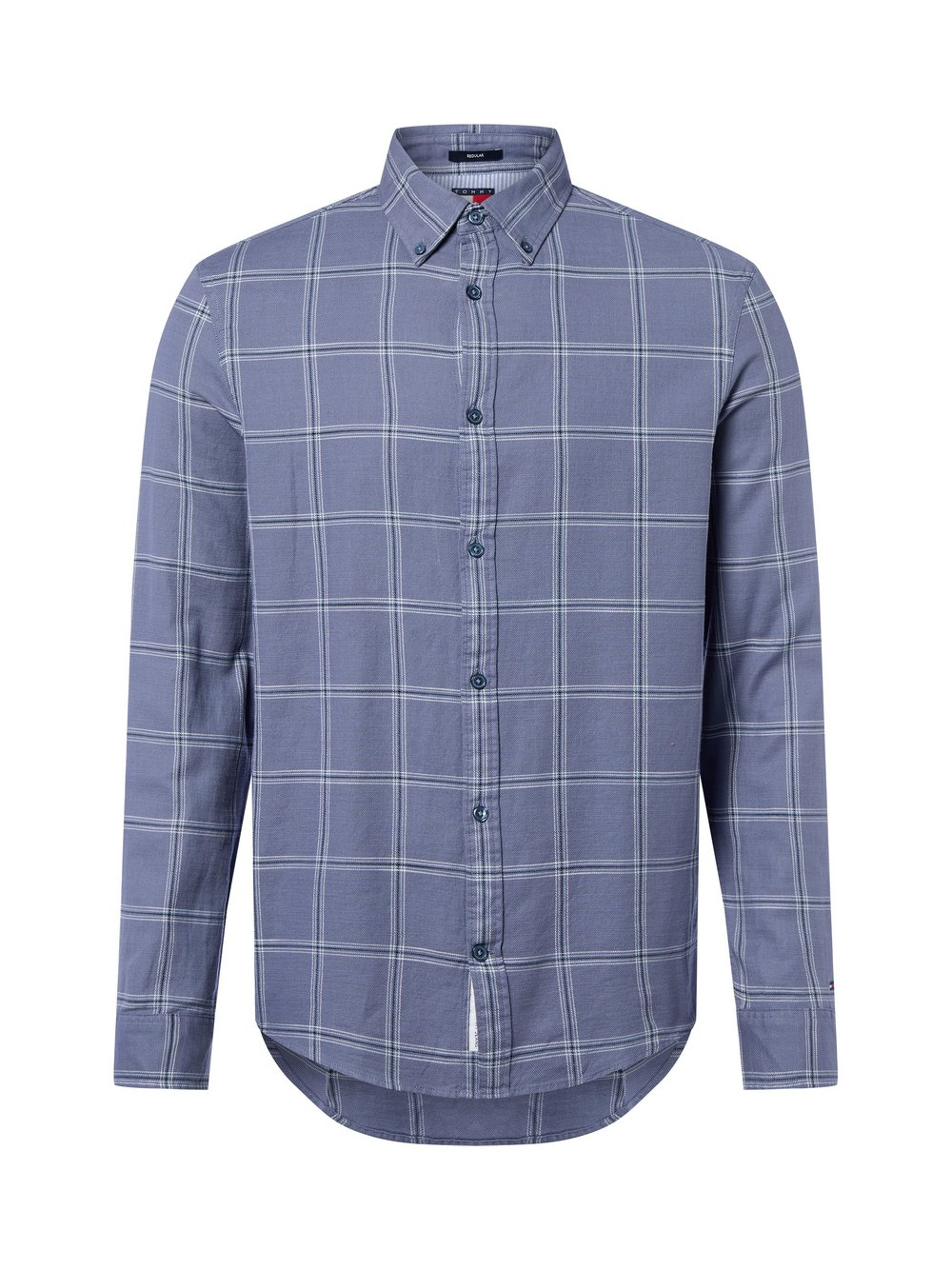 Tommy Jeans Męska koszula w kratę Mężczyźni Regular Fit Bawełna niebieski, M