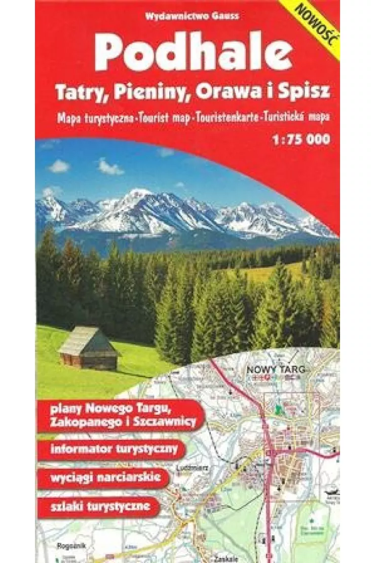 Podhale, Tartry, Pieniny, Orawa i Spisz. Mapa 1:75 000 miniaturka