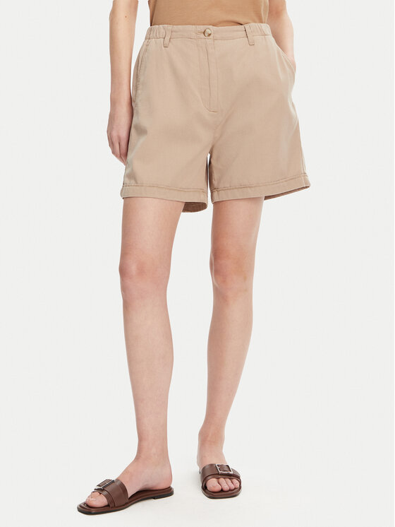 Tommy Hilfiger Szorty materiałowe WW0WW44762 Beżowy Regular Fit