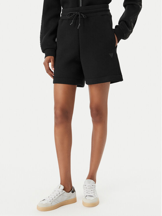 Guess Szorty sportowe Elly V2YD10 K7UW2 Czarny Relaxed Fit