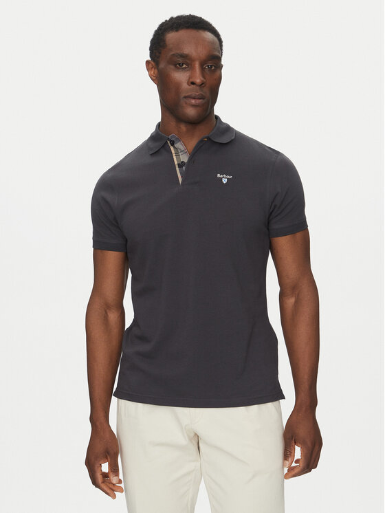 Barbour Polo Tartan MML0012NY51 Granatowy Tailored Fit