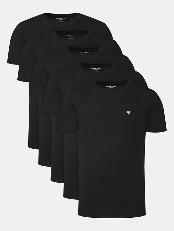 Jack & Jones Komplet t-shirtów Brody 12190468 Czarny Regular Fit