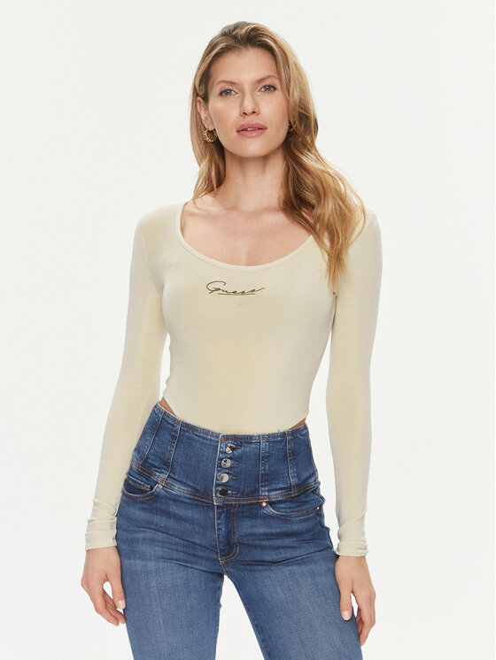 Guess Body Allycia V4RP05 KC2V0 Beżowy Slim Fit