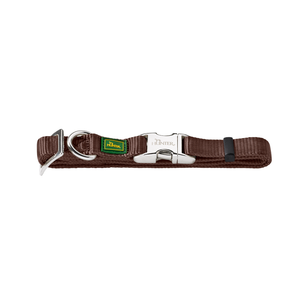 HUNTER obroża dla psa Vario Basic Alu-Strong, brązowa - Rozmiar XL: obw. szyi 45-65 cm, szer. 25 mm
