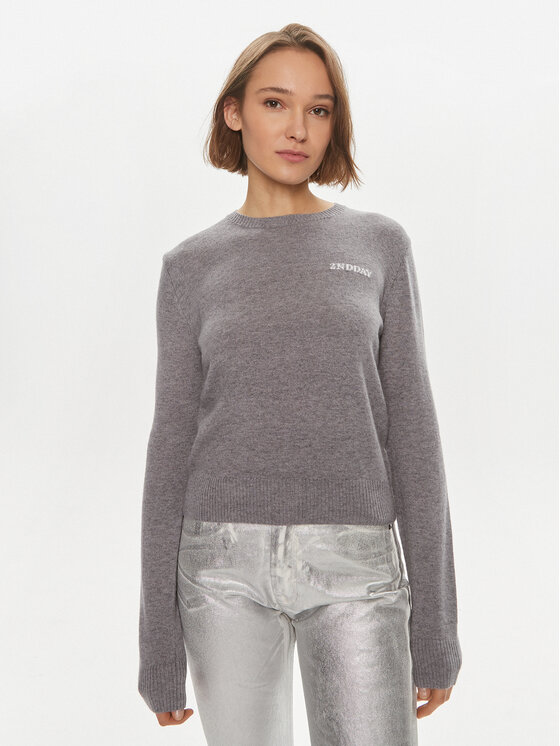 2NDDAY Sweter Lance 2000340408 Szary Regular Fit