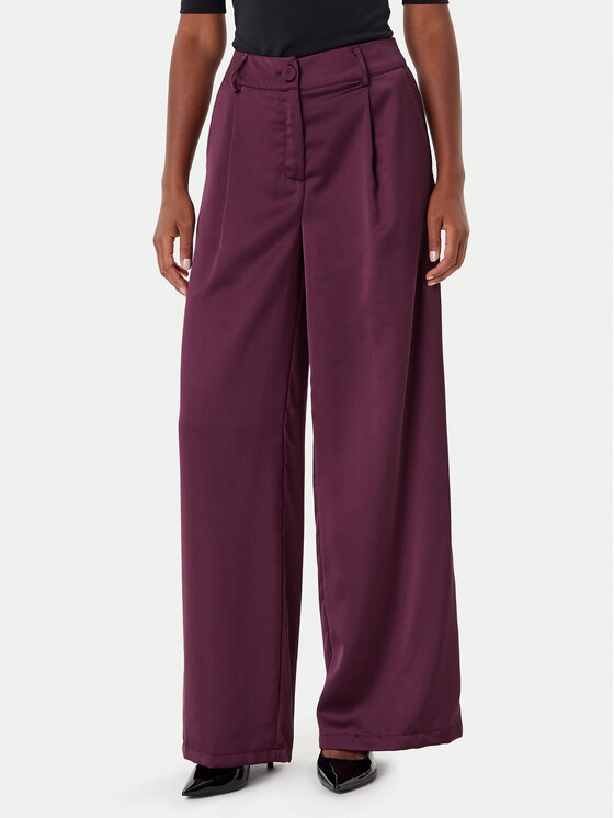 Rinascimento Spodnie palazzo CFC0124993003 Bordowy Wide Leg