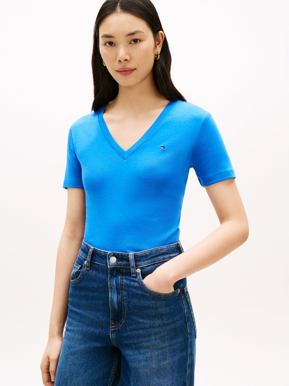 Tommy Hilfiger Koszulka damska Kobiety Bawełna niebieski, S