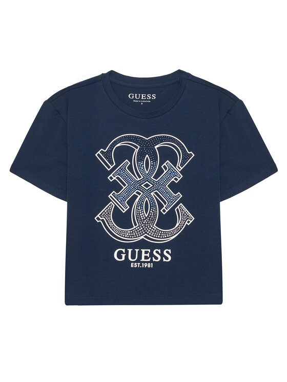 Guess T-Shirt J6RI28 K6YW4 Granatowy Regular Fit