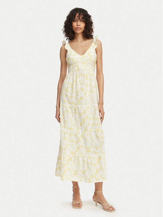 Vero Moda Sukienka letnia Dichte 10341603 Żółty Regular Fit