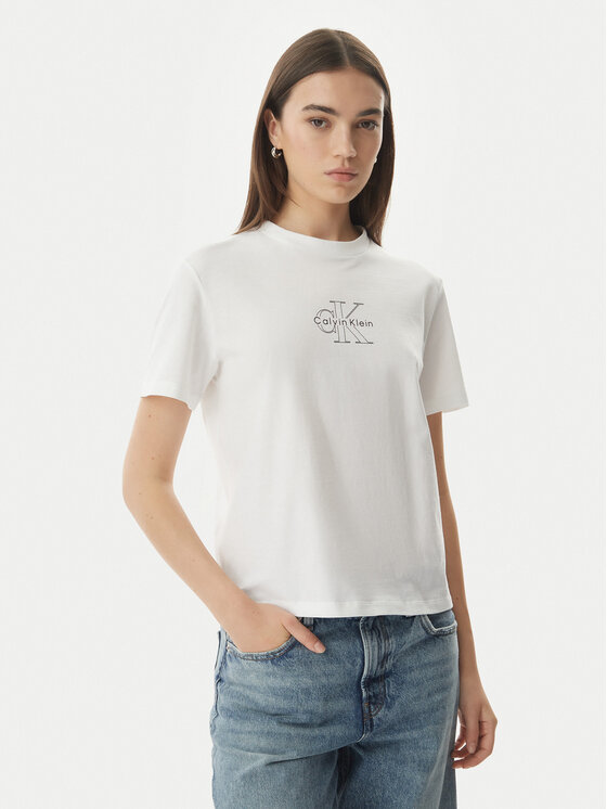 Calvin Klein Jeans T-Shirt LV047G831G Biały Regular Fit