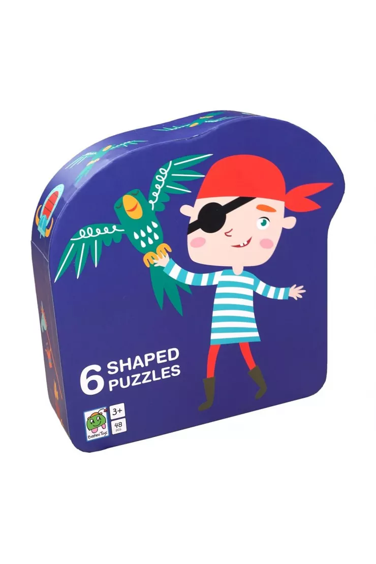 Puzzle dla dzieci w ozdobnym pudełku 48 el. 6 układanek. Pirat