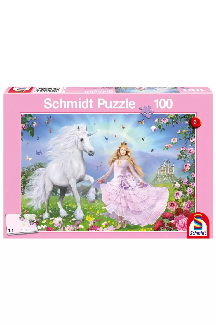 Puzzle 100 el. Księżniczka i jednorożec