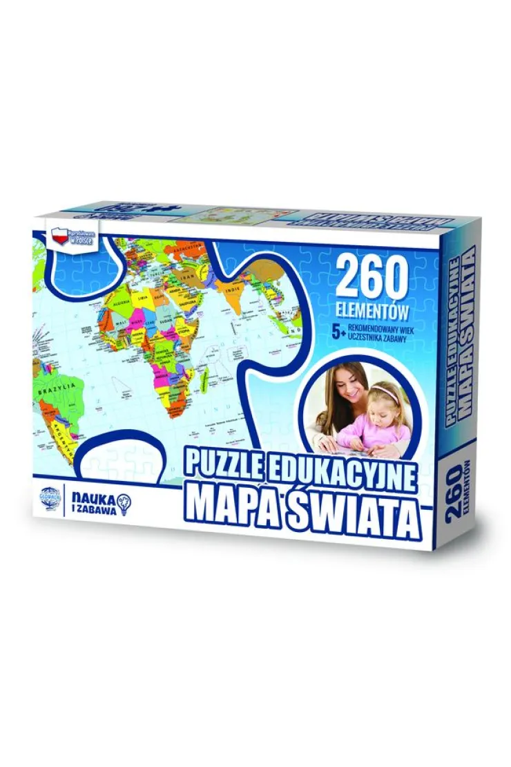 Puzzle 260 el. Mapa świata
