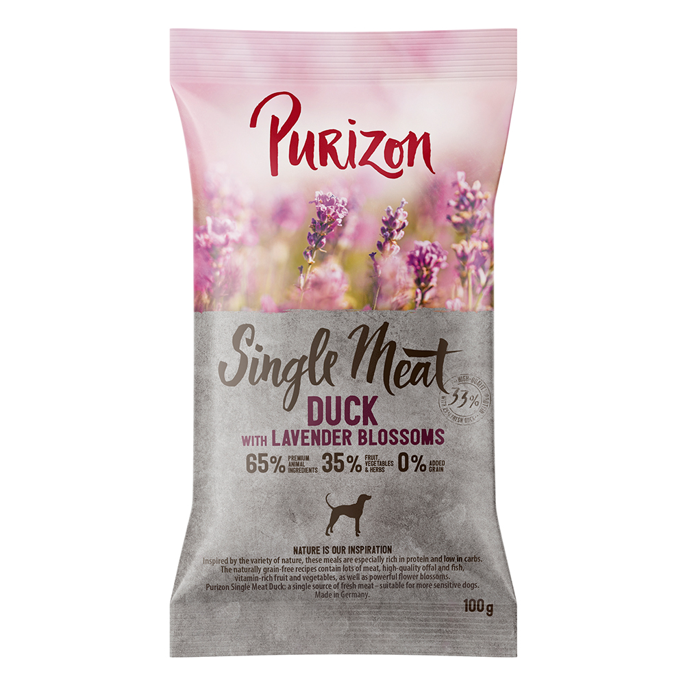 Purizon Single Meat Adult, kaczka z jabłkiem i kwiatami lawendy - 100 g miniaturka
