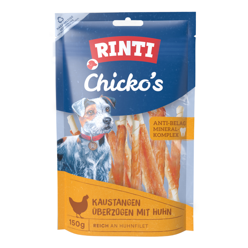 RINTI Chicko Małe patyczki do żucia - Kurczak, 18 x 150 g