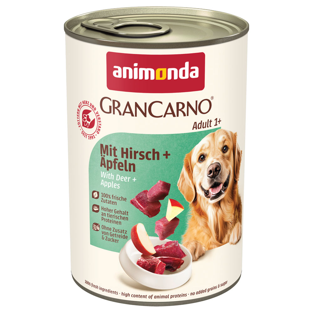 Megapakiet animonda GranCarno Original Adult, 24 x 400 g - Jeleń z jabłkiem