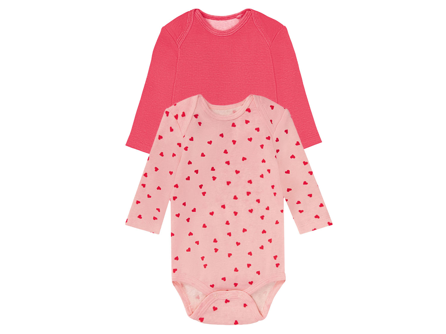 lupilu® Body niemowlęce z biobawełny, 2 sztuki	 (Różowy, 50/56)