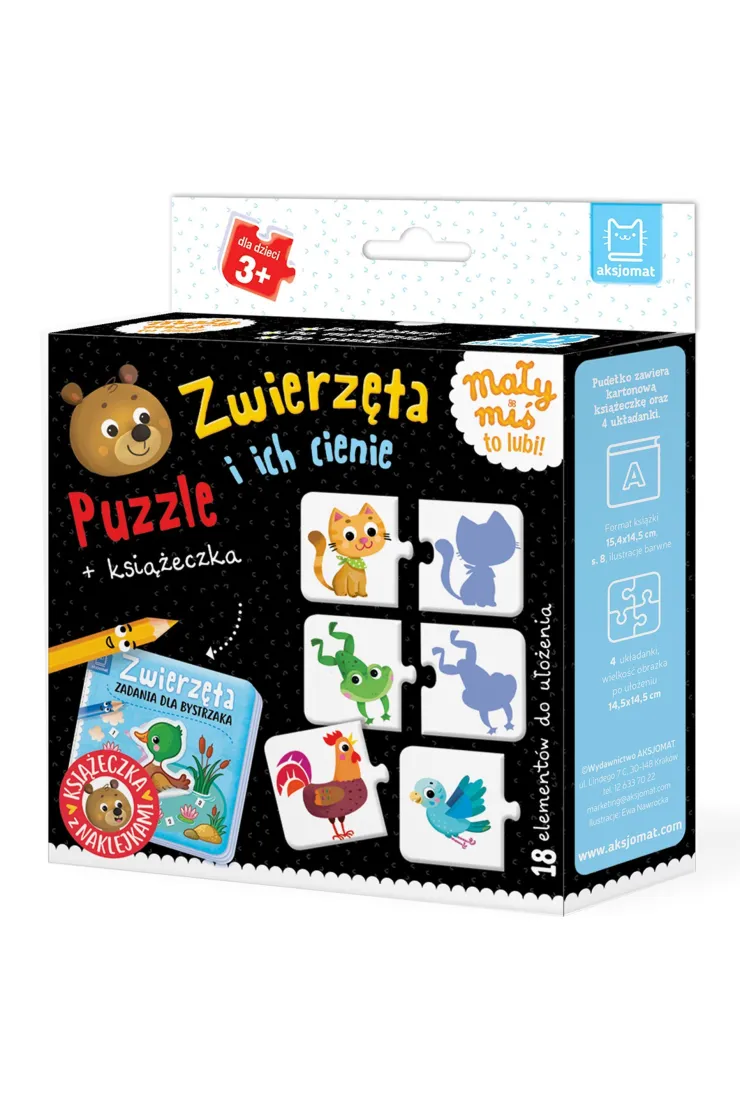 Zwierzęta i ich cienie. Puzzle + książeczka
