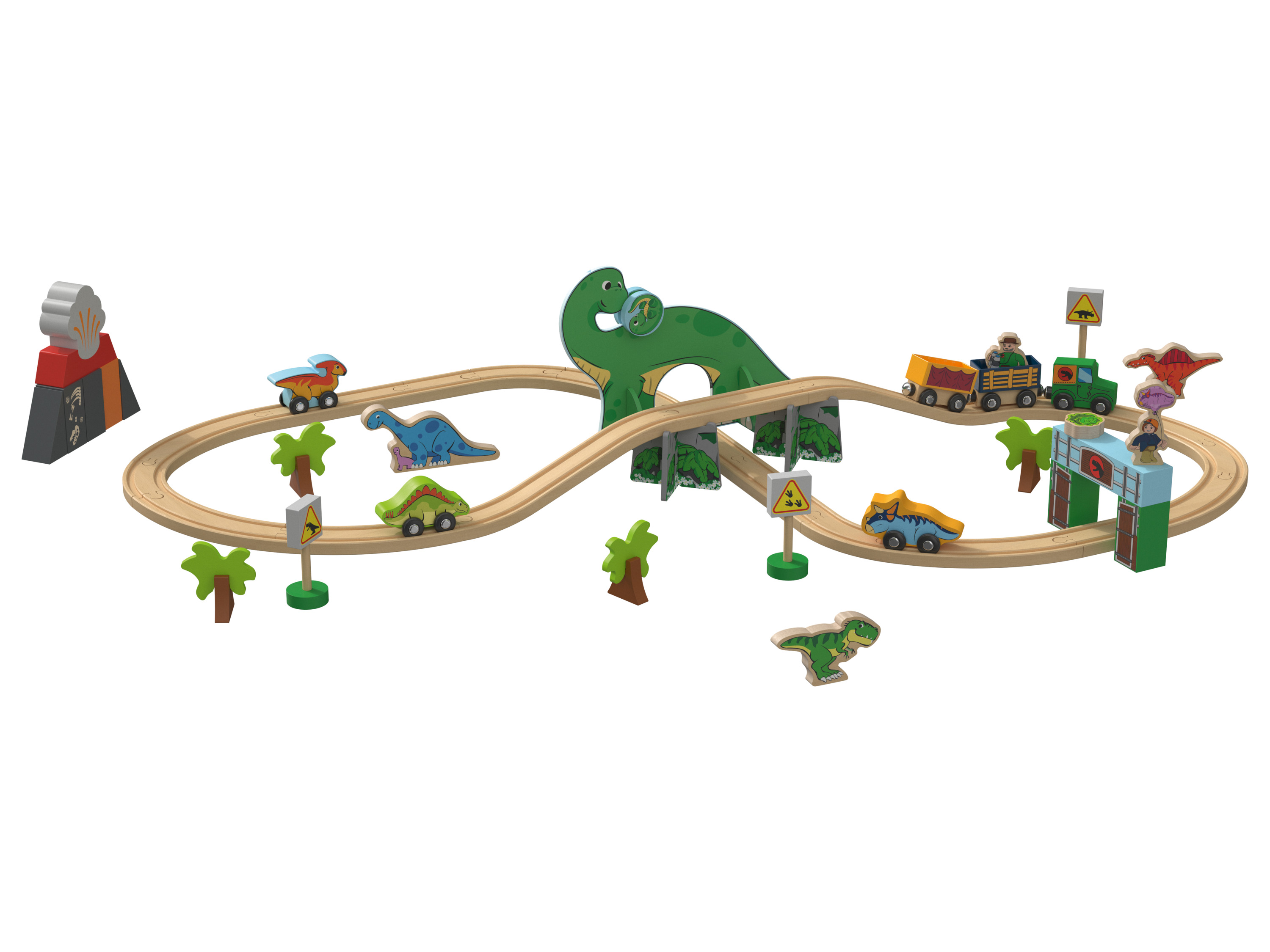 Playtive Drewniana kolejka Farma lub Park dinozaurów (Park dinozaurów)