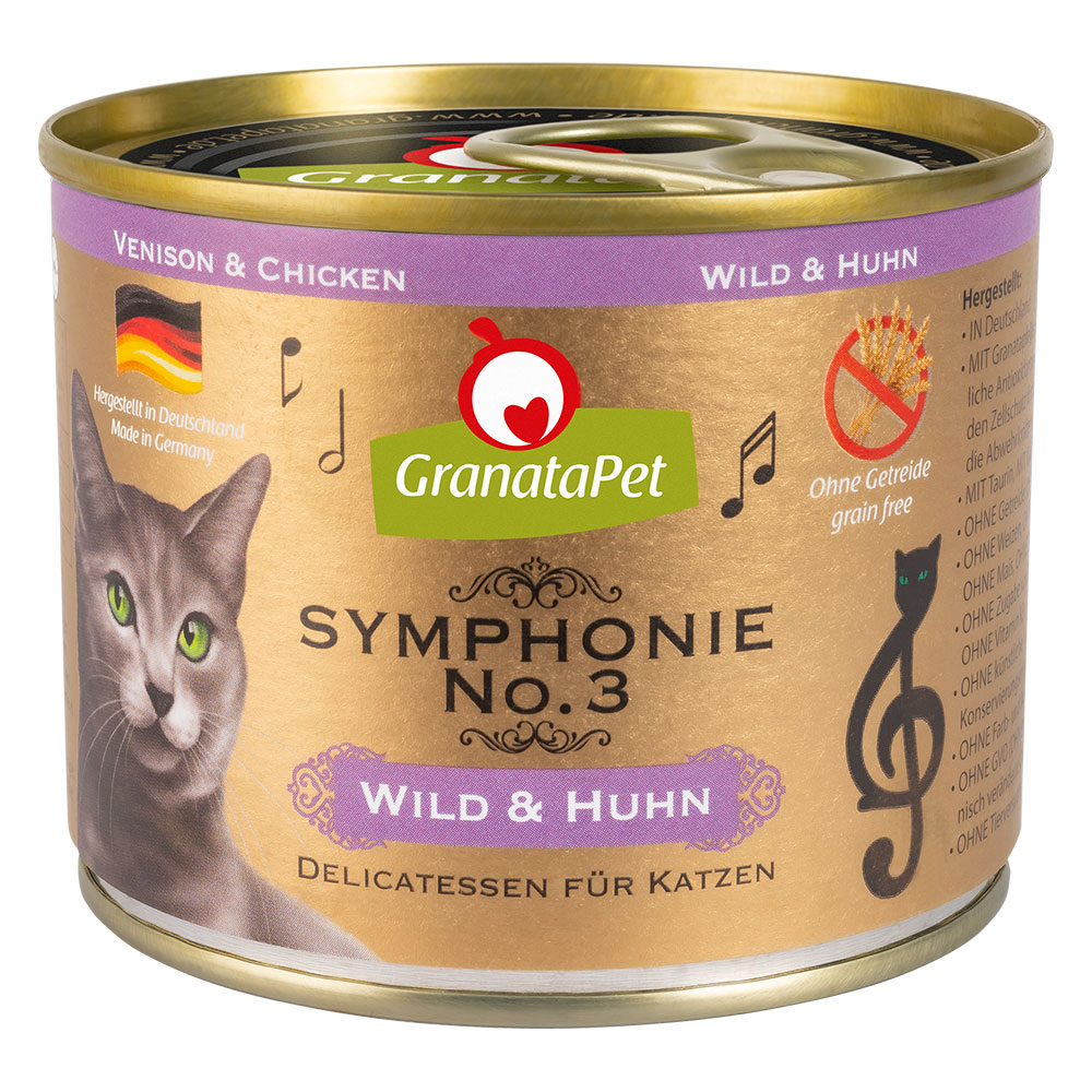 GranataPet Symphonie, 6 x 200 g - Dziczyzna z kurczakiem