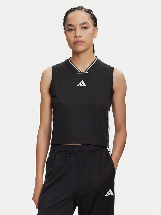 adidas Bluzka Tiro Cut 3-Stripes Mesh JG4115 Czarny Regular Fit